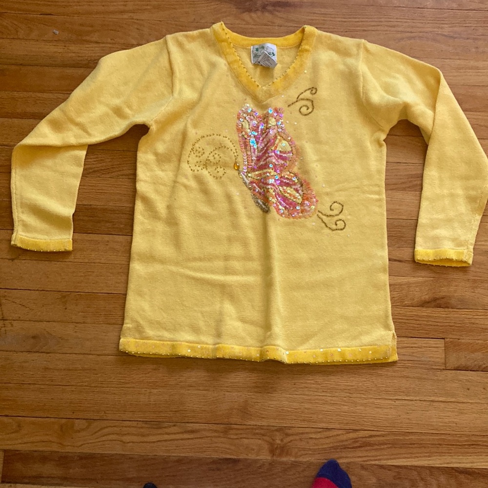 The Quacker Factory Sequin Butterfly Sweater - image 1